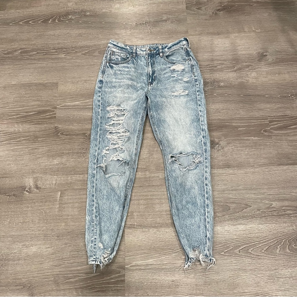 American Eagle Comfort Stretch Waistband Distressed Ripped Jeans Size 6